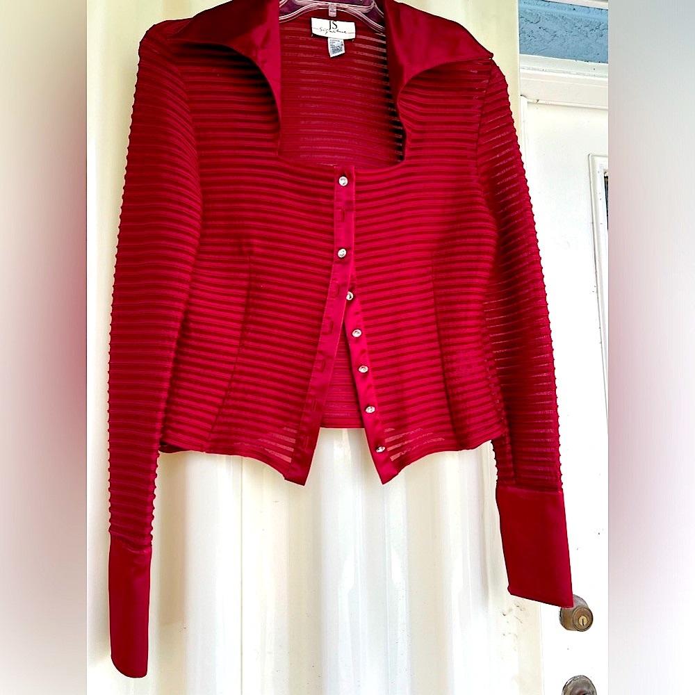 JS Signature Red Burgundy Blouse